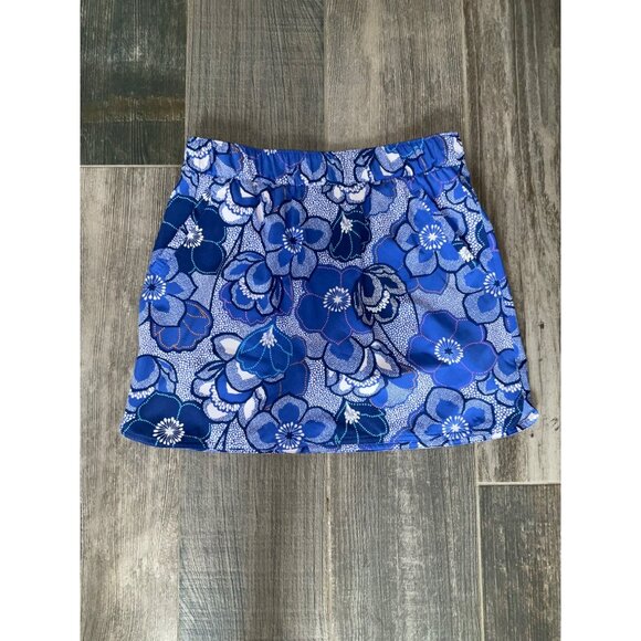 T By Talbots Womens Blue Floral Pull-On Skort size Medium Pockets Active Golf - Picture 1 of 4
